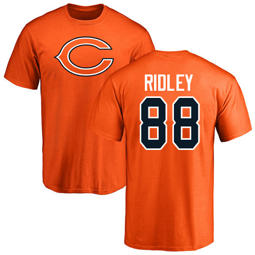 Chicago Bears Men Orange Riley Ridley Name and Number Logo NFL Football #88 T Shirt